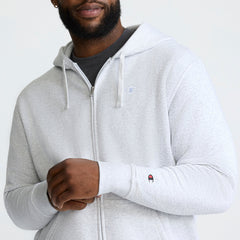 Champion Powerblend Full-Zip Hoodie - Big & Tall - Platinum Silver Heather