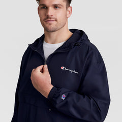 Champion Stadium Packable Jacket, Script Logo - Big & Tall - Navy