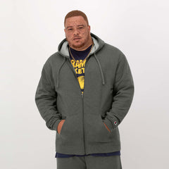 Champion Powerblend Full Zip Hoodie - Big & Tall - Granite Heather