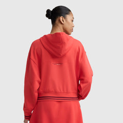Champion Tackle Lace Front Hoodie, Tonal Embroidered C Logo - Poppy Red