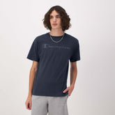 Champion Classic Graphic T-Shirt, Tonal Script Logo - Deep Navy