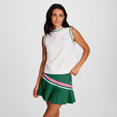 Champion Country Club Sleeveless Top, Embroidered Script Logo - Bright White