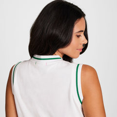 Champion Country Club Sleeveless Top, Embroidered Script Logo - Bright White