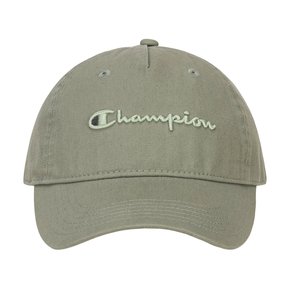 Champion Script Embroidery Adjustable Cap - Ecology Green