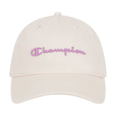 Champion Script Embroidery Adjustable Cap - Ivory Pink