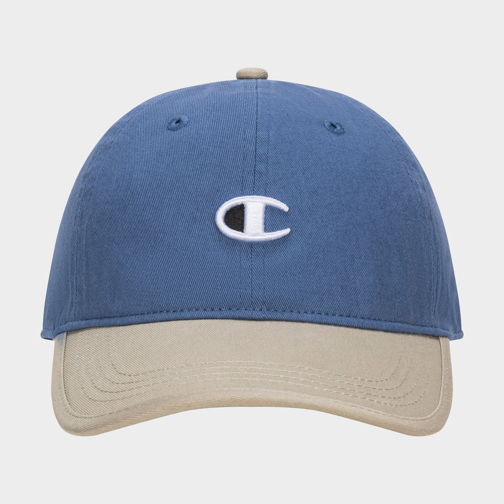 Champion Briggs Washed Cotton Twill Adjustable Baseball Cap - Abbey Stone\/Coastal Fjord