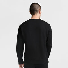 Champion Powerblend Crewneck Sweatshirt, Classic Script Logo - Black