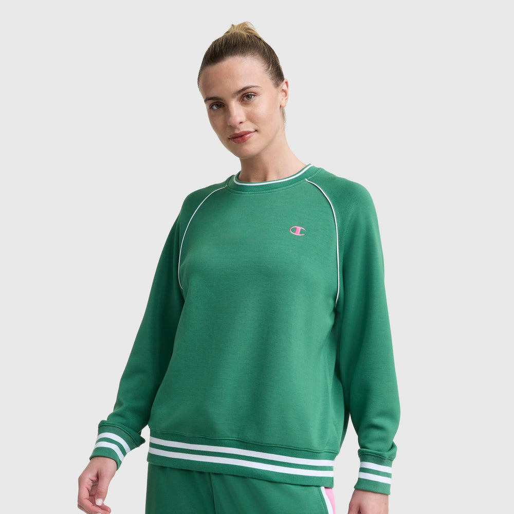Champion Tennis Court Raglan Crewneck - Verdant Green