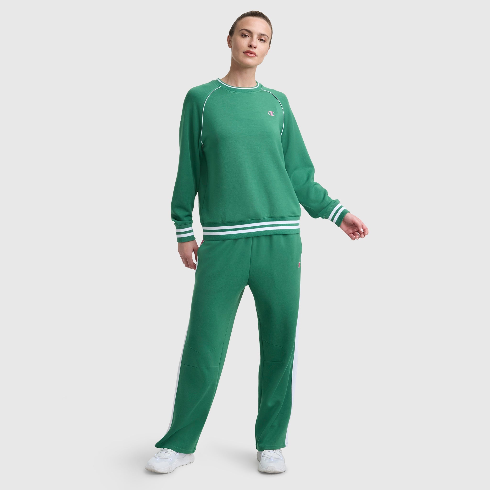 Champion Tennis Court Raglan Crewneck - Verdant Green