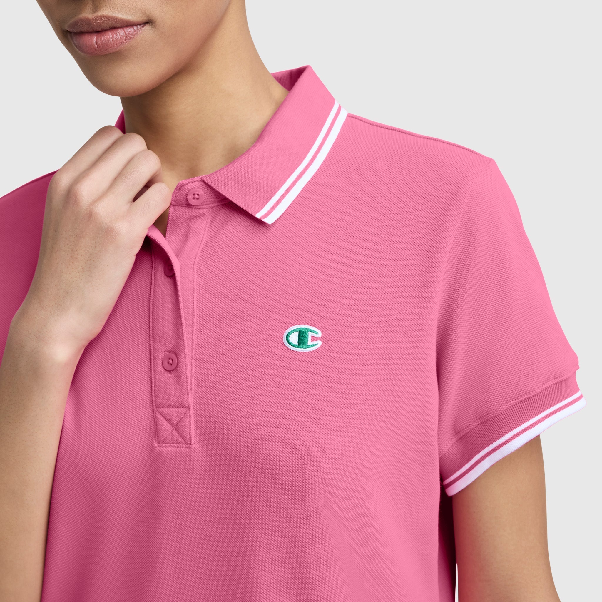 Champion Off The Court Polo Dress - Pink Cosmos