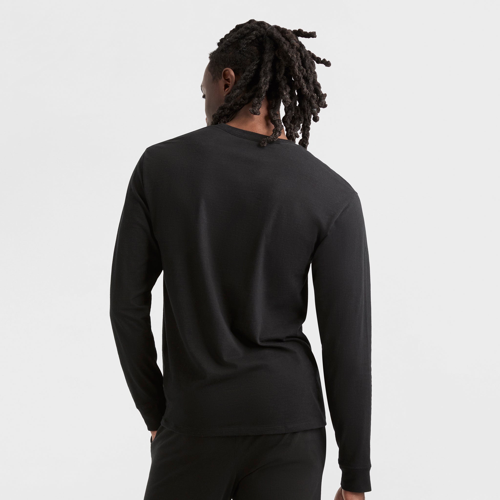 Champion Classic Long Sleeve T-Shirt, Embroidered C Logo - Black