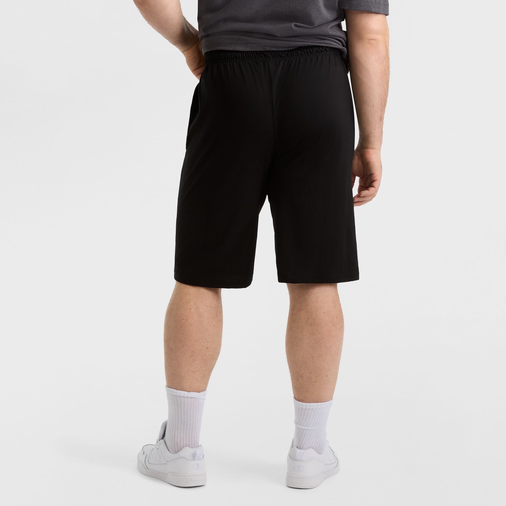 Champion Lightweight Lounge Shorts, C Patch Logo - Big & Tall - Black
