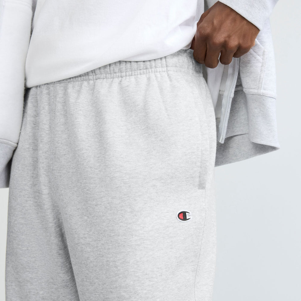 Champion Powerblend Sweatpants, Open Hem - Platinum Silver Heather