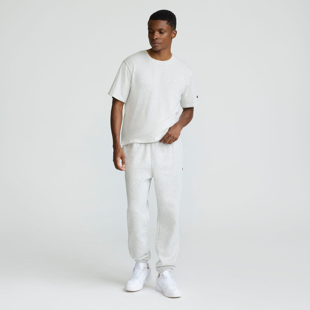 Champion Powerblend Sweatpants, Cinched Bottom - Platinum Silver Heather