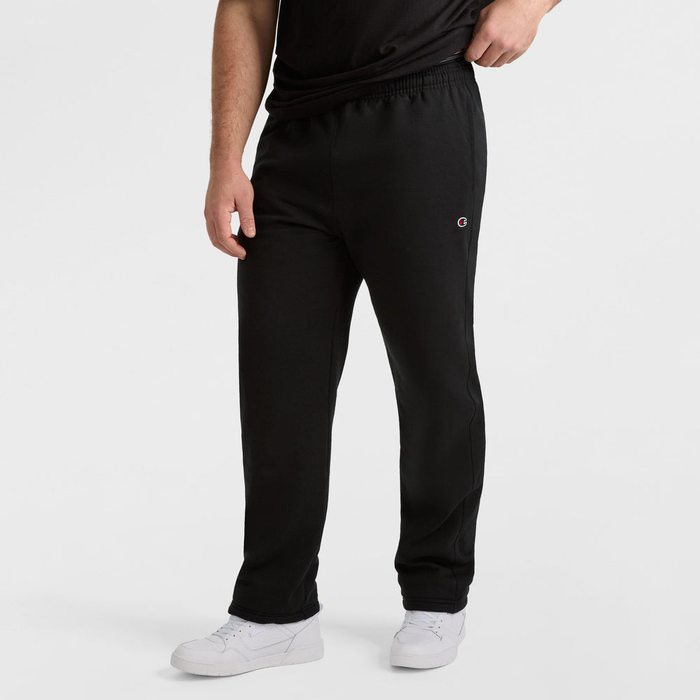 Champion Powerblend Sweatpants, Open Hem - Big & Tall - Black
