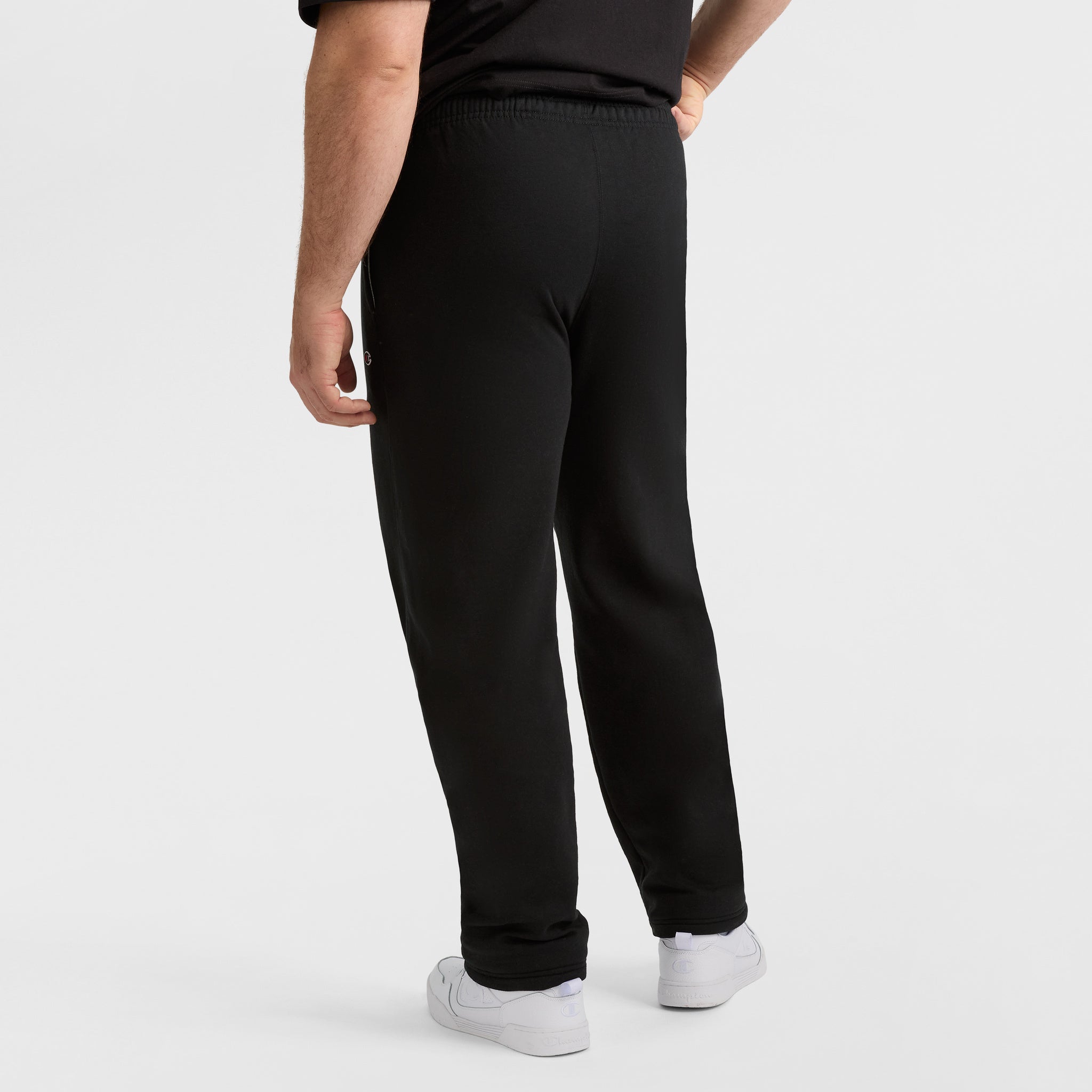 Champion Powerblend Sweatpants, Open Hem - Big & Tall - Black