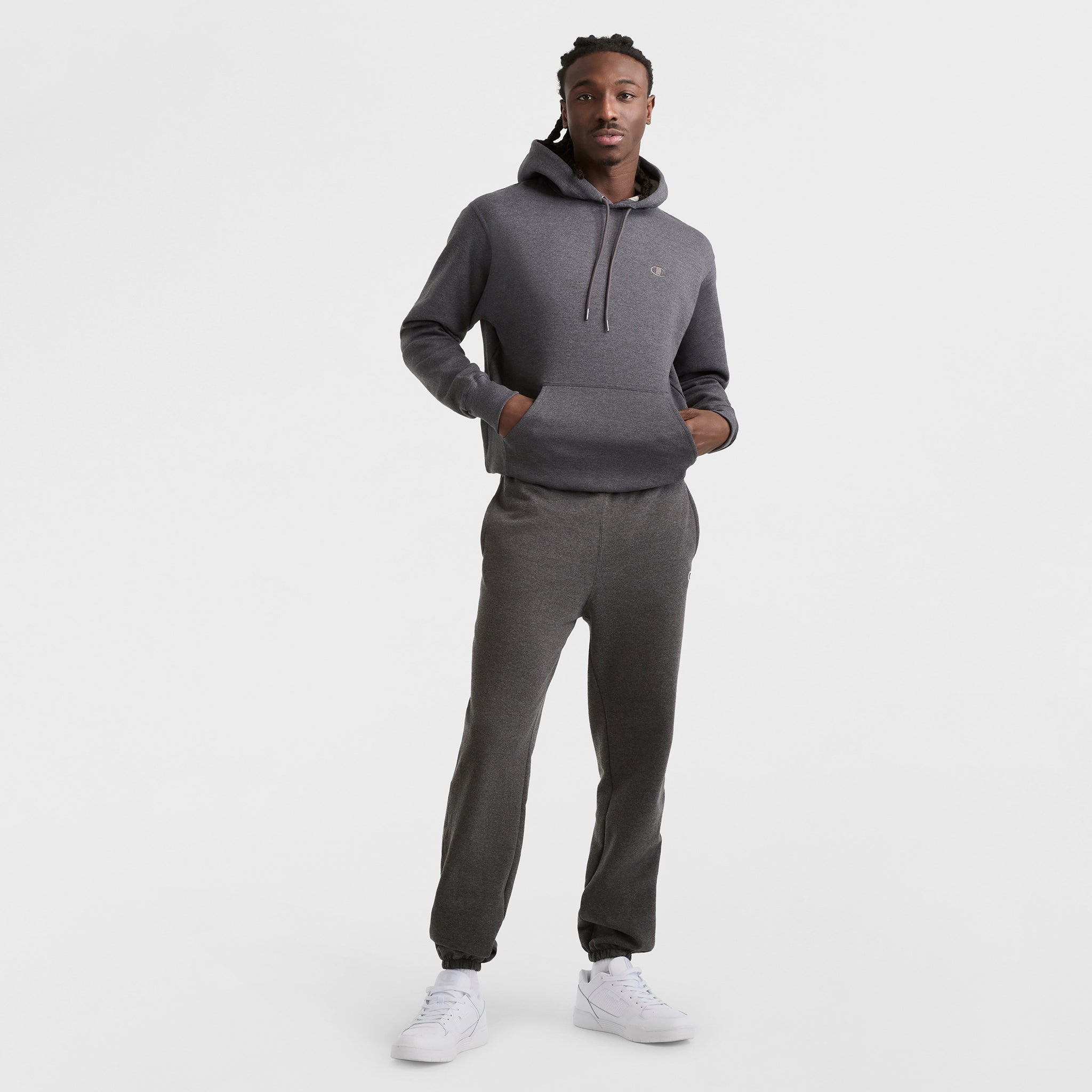 Champion Powerblend Hoodie - Granite Heather