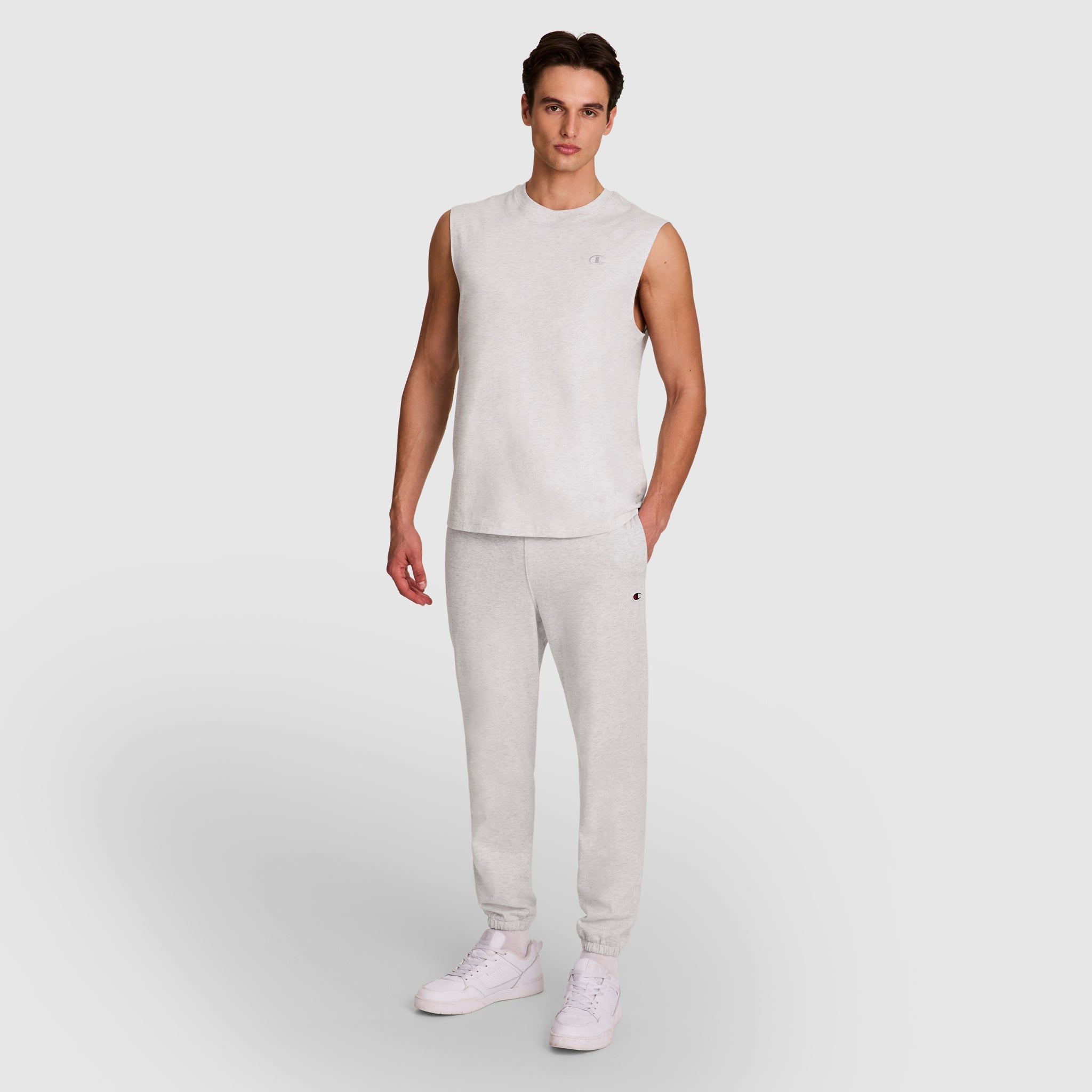 Champion Closed Bottom Everyday Cotton Pant - Platinum Silver Heather