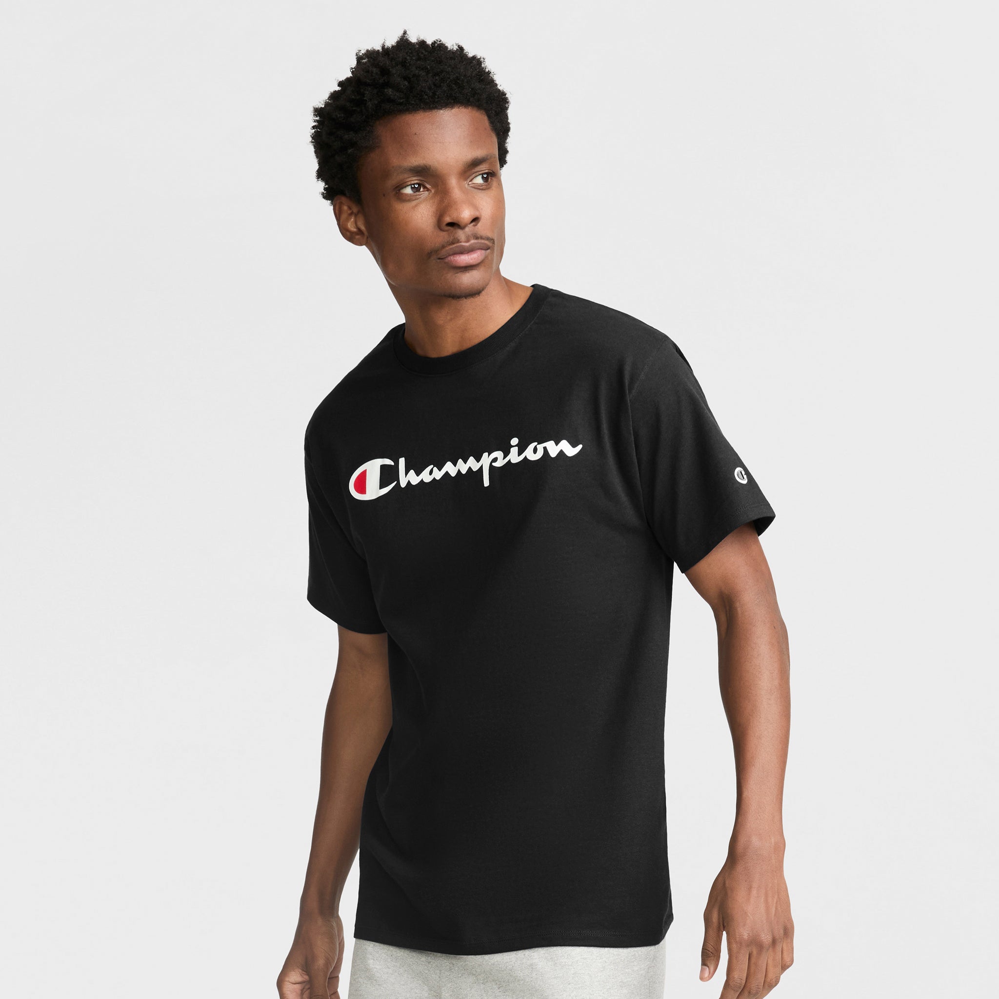 Champion Classic Graphic T-Shirt, Script Logo - Black