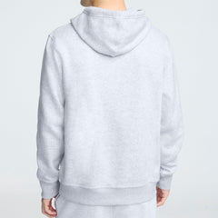 Champion Powerblend Hoodie, Full Script Logo - Platinum Silver Heather