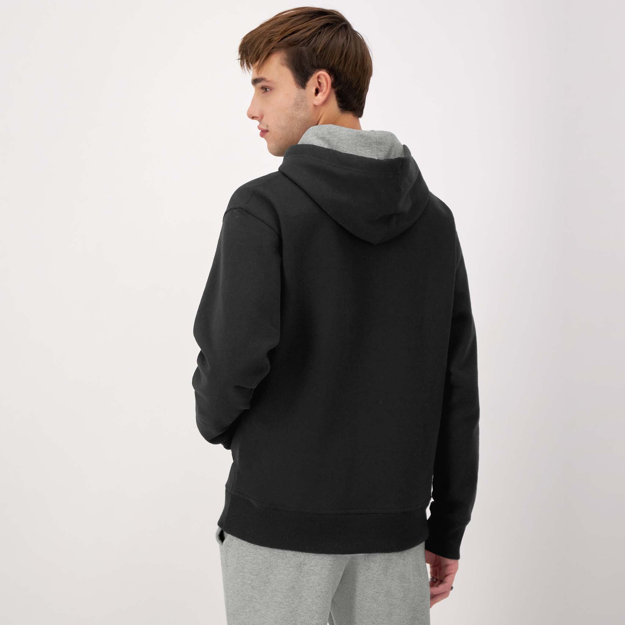 Champion Powerblend Hoodie, Tonal Script Logo - Black