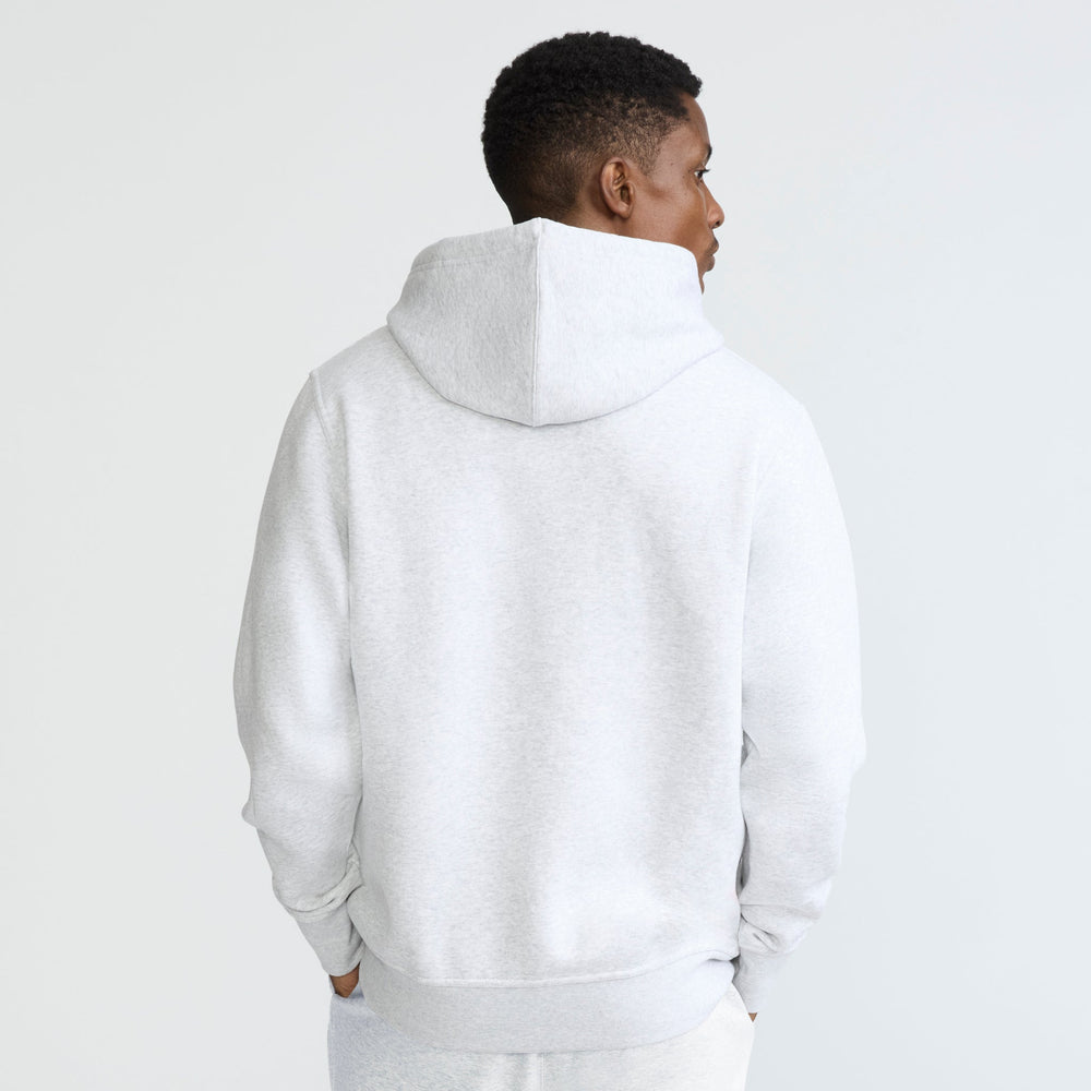 Champion Powerblend Hoodie, Tonal Script Logo - Platinum Silver Heather