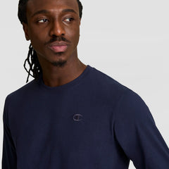 Champion Classic Long Sleeve T-Shirt, Embroidered C Logo - Deep Navy