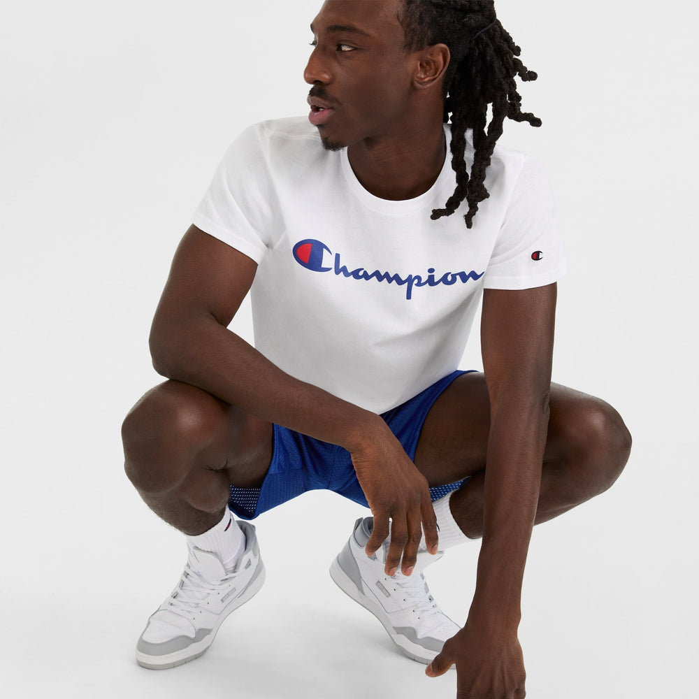 Champion Classic Graphic T-Shirt, Script Logo - Bright White