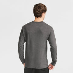 Champion Classic Long Sleeve T-Shirt, Embroidered C Logo - Granite Heather