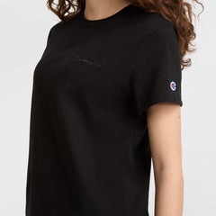 Champion Classic T-Shirt, Tonal Left Chest Script - Black
