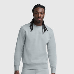 Champion Powerblend Crewneck Sweatshirt, Tonal Script Logo - Quarry