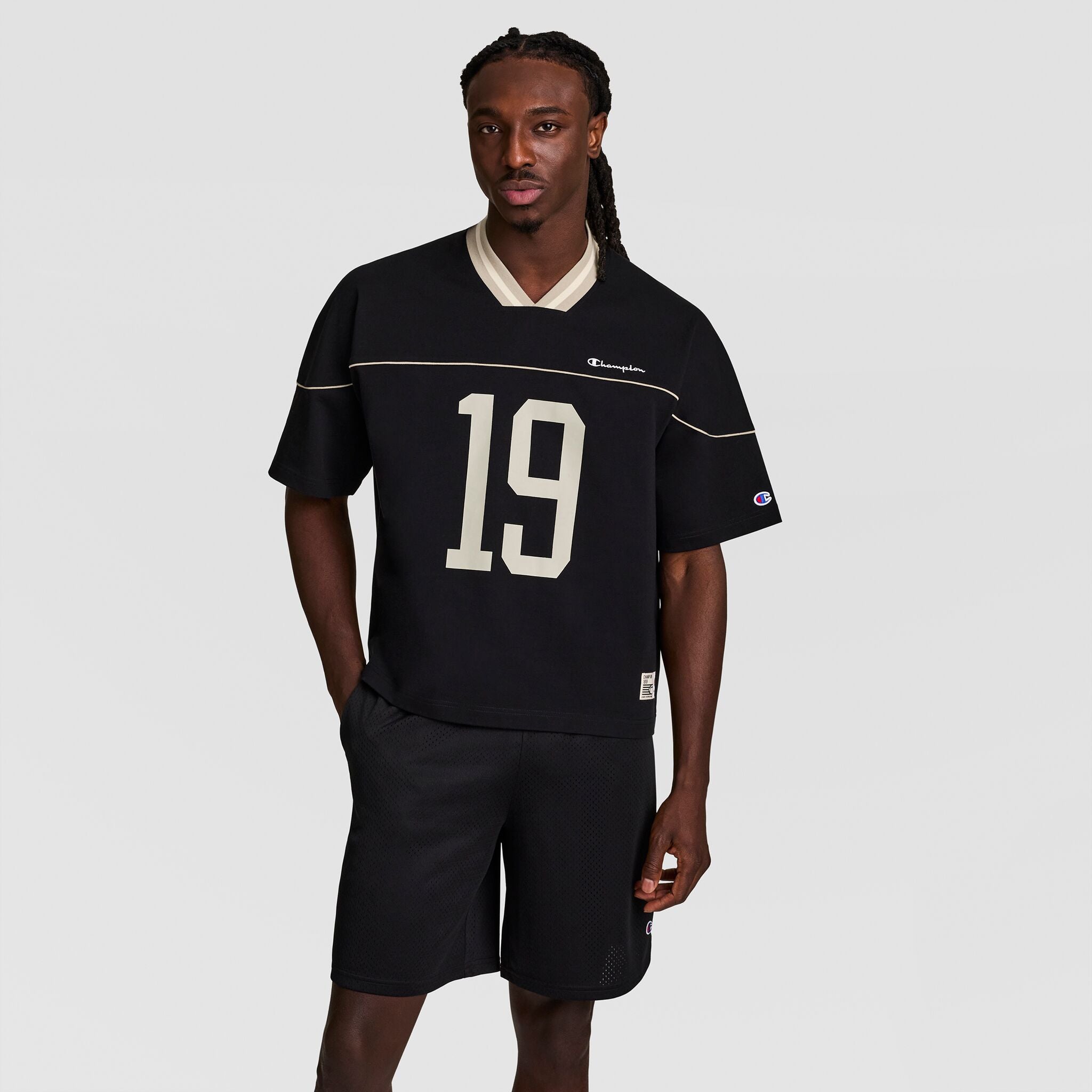 Champion Gridiron Football Jersey, Script Logo - Black