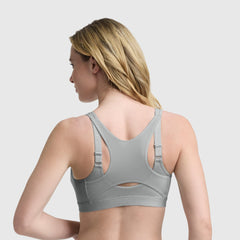 Champion Motion Control Zip Sports Bra - Oxford Grey Heather