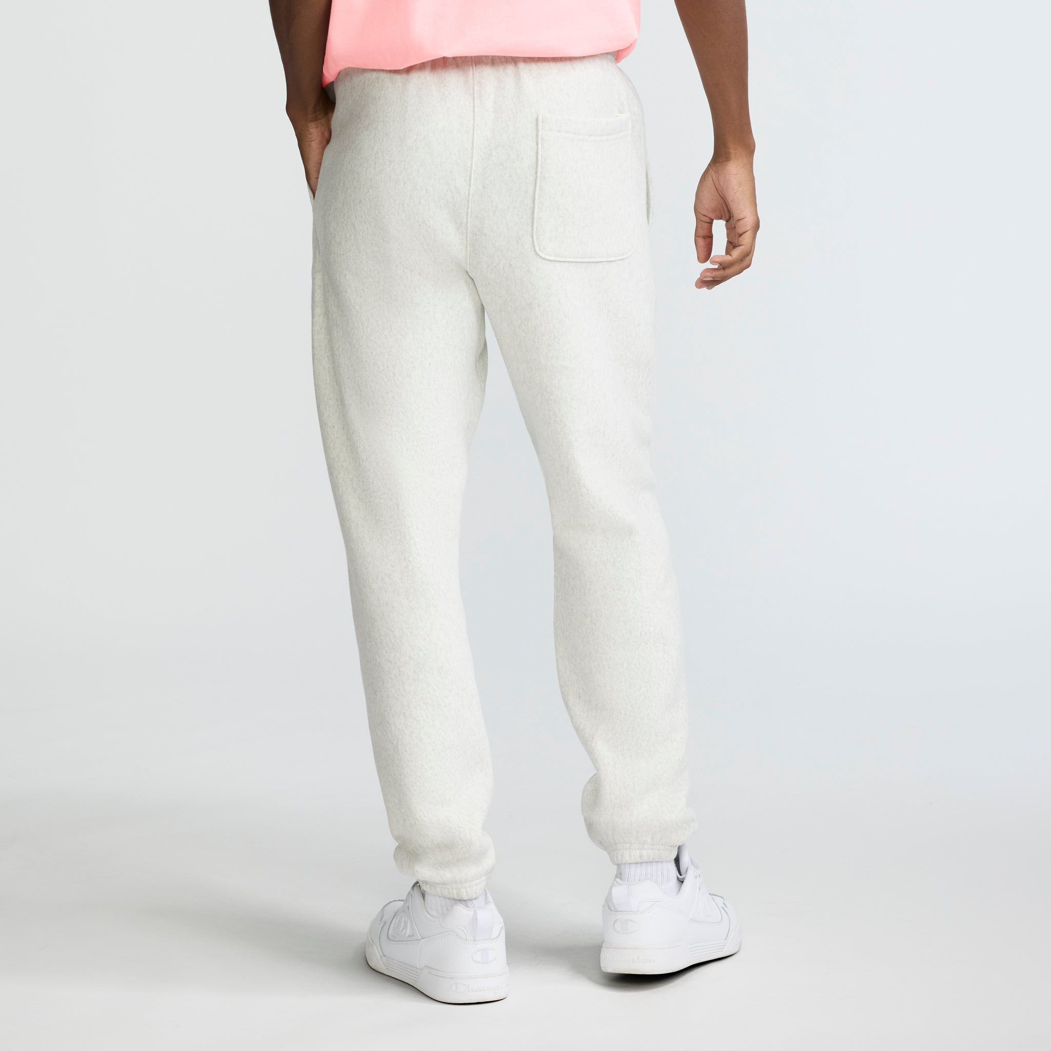 Champion Reverse Weave Small Logo Cinched Sweatpants - Platinum Silver Heather