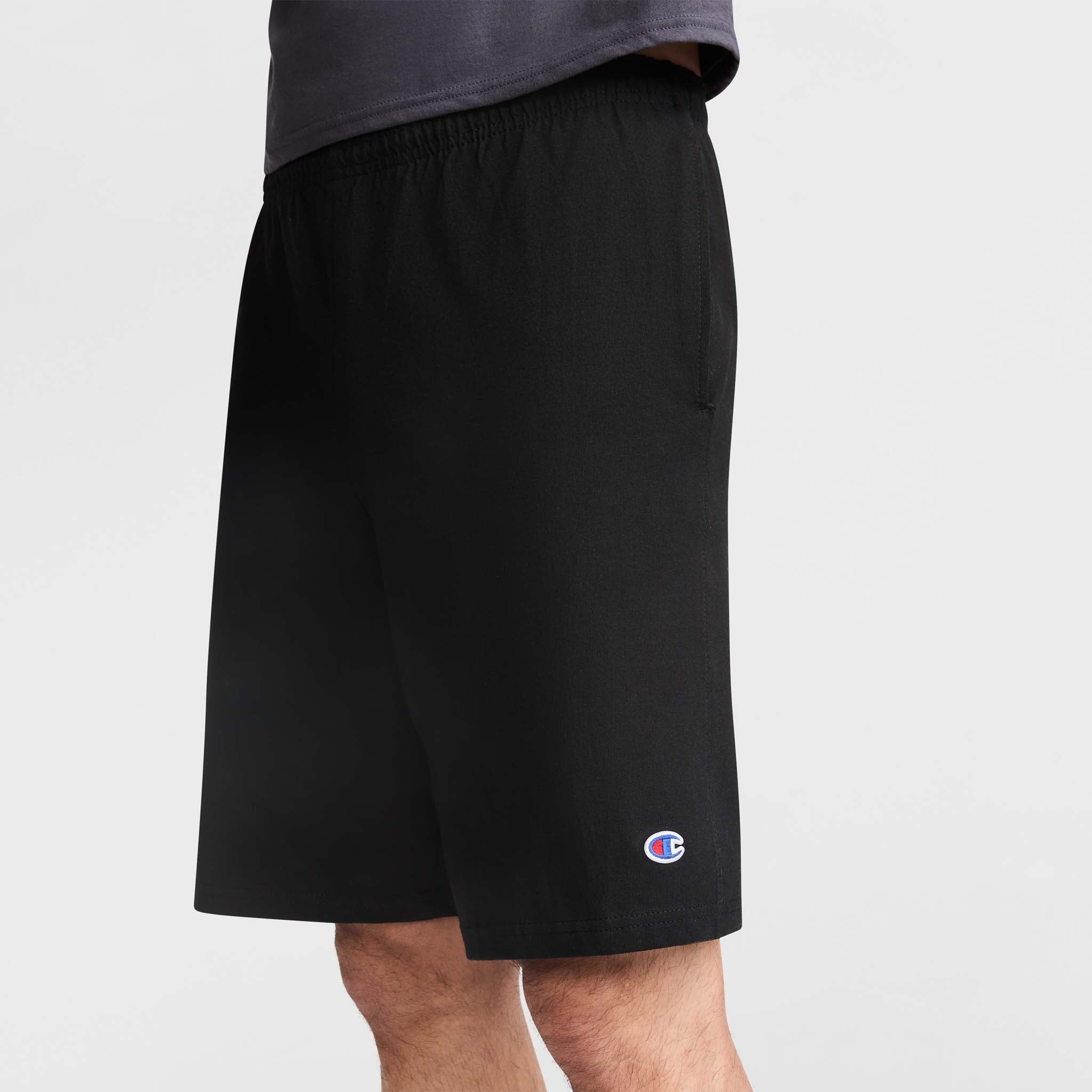 Champion 9" Lightweight Lounge Shorts, C Patch Logo - Black