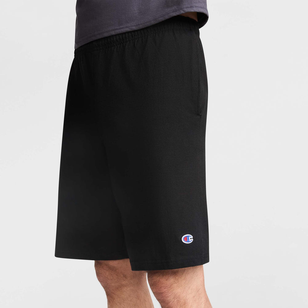Champion 9" Lightweight Lounge Shorts, C Patch Logo - Black