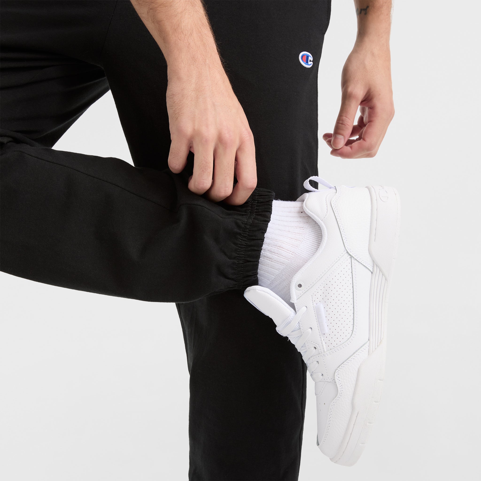 Champion Lightweight Lounge Pants, Cinched Hem - Black