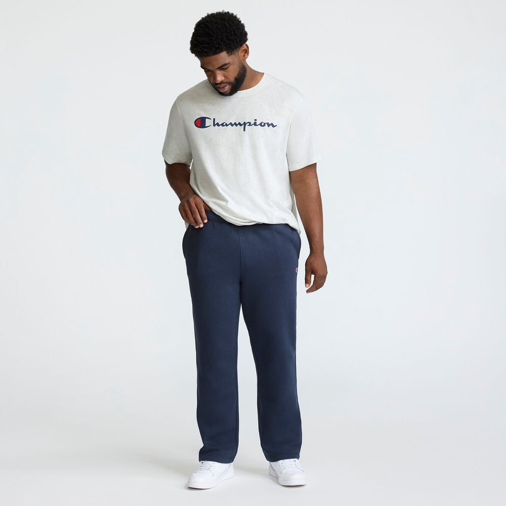 Champion Powerblend Sweatpants, Open Hem - Big & Tall - Deep Navy