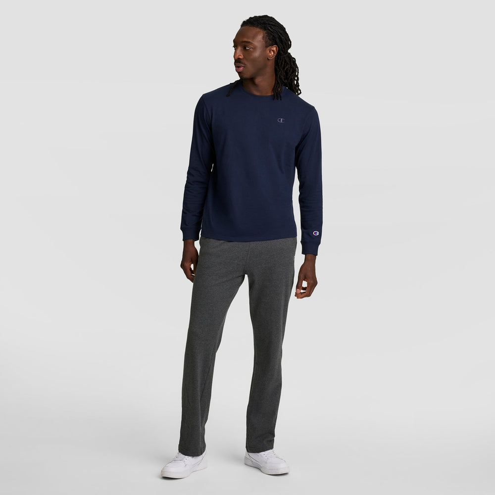 Champion Lightweight Lounge Pants, Open Hem - Granite Heather