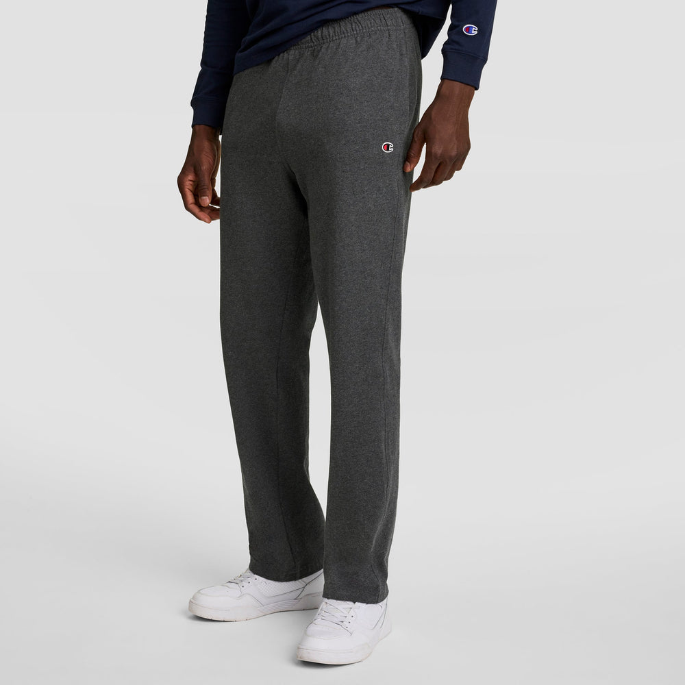Champion Lightweight Lounge Pants, Open Hem - Granite Heather