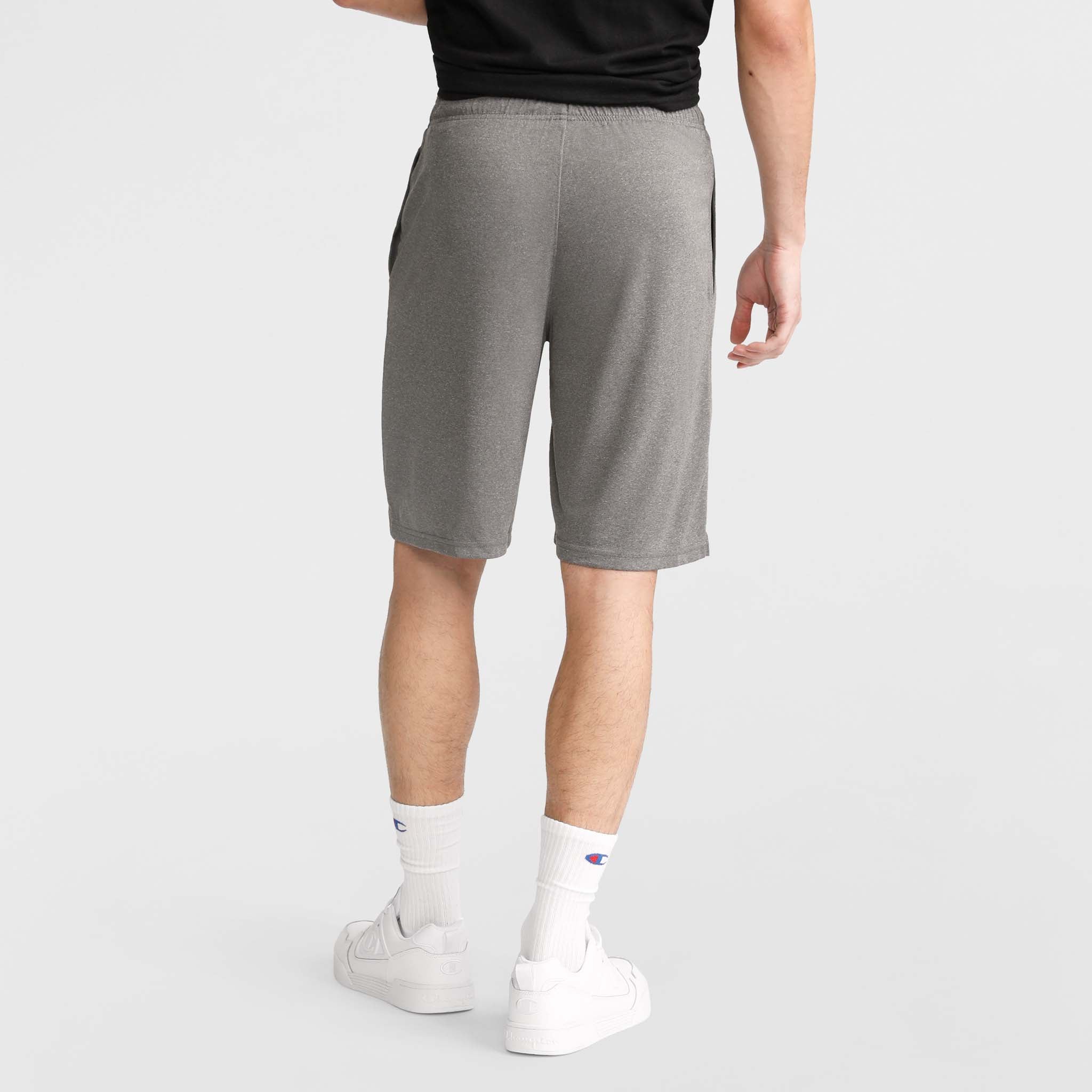 Champion 9" Lightweight Lounge Shorts, C Patch Logo - Granite Heather