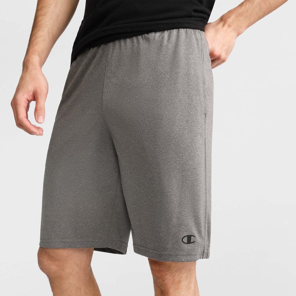 Champion 9" Lightweight Lounge Shorts, C Patch Logo - Granite Heather