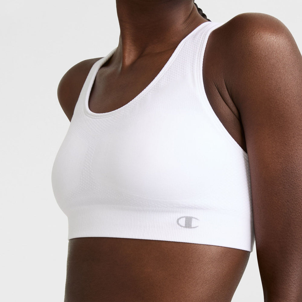 Champion Seamless Racerback Sports Bra - White