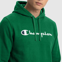 Champion Powerblend Hoodie, Full Script Logo - Verdant Green