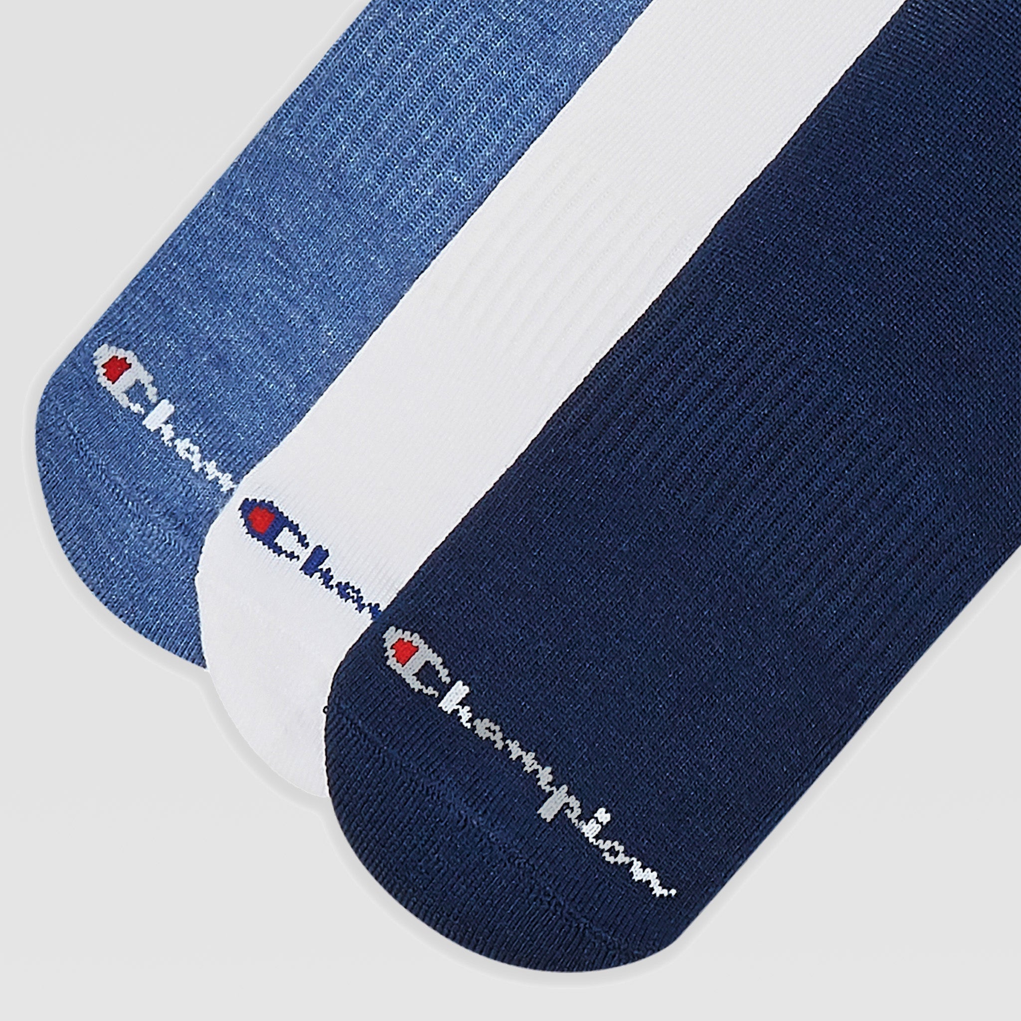 Champion 6Pk Men's Cushion Quarter - Blue Assorted