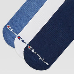 Champion 6Pk Men's Cushion Quarter - Blue Assorted