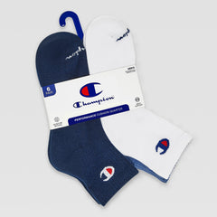 Champion 6Pk Men's Cushion Quarter - Blue Assorted