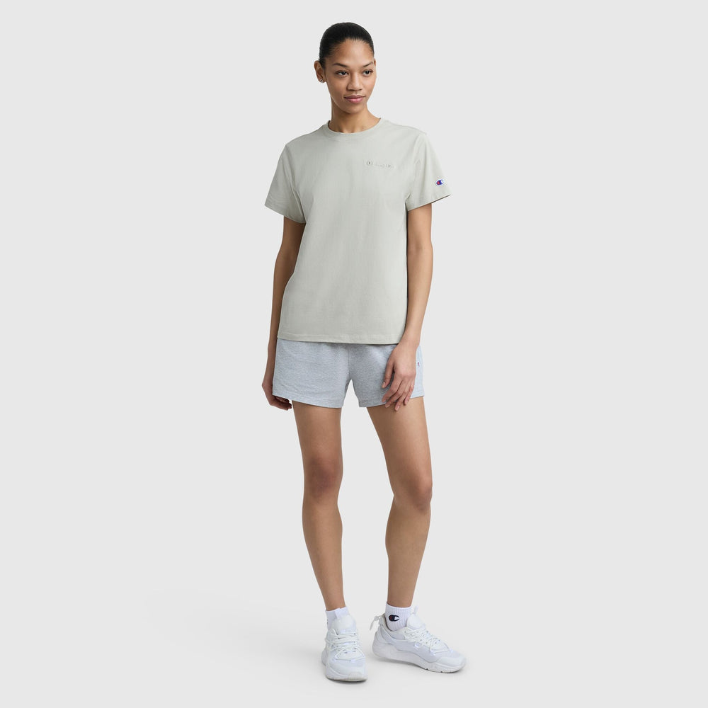 Champion Classic T-Shirt, Tonal Left Chest Script - Abbey Stone