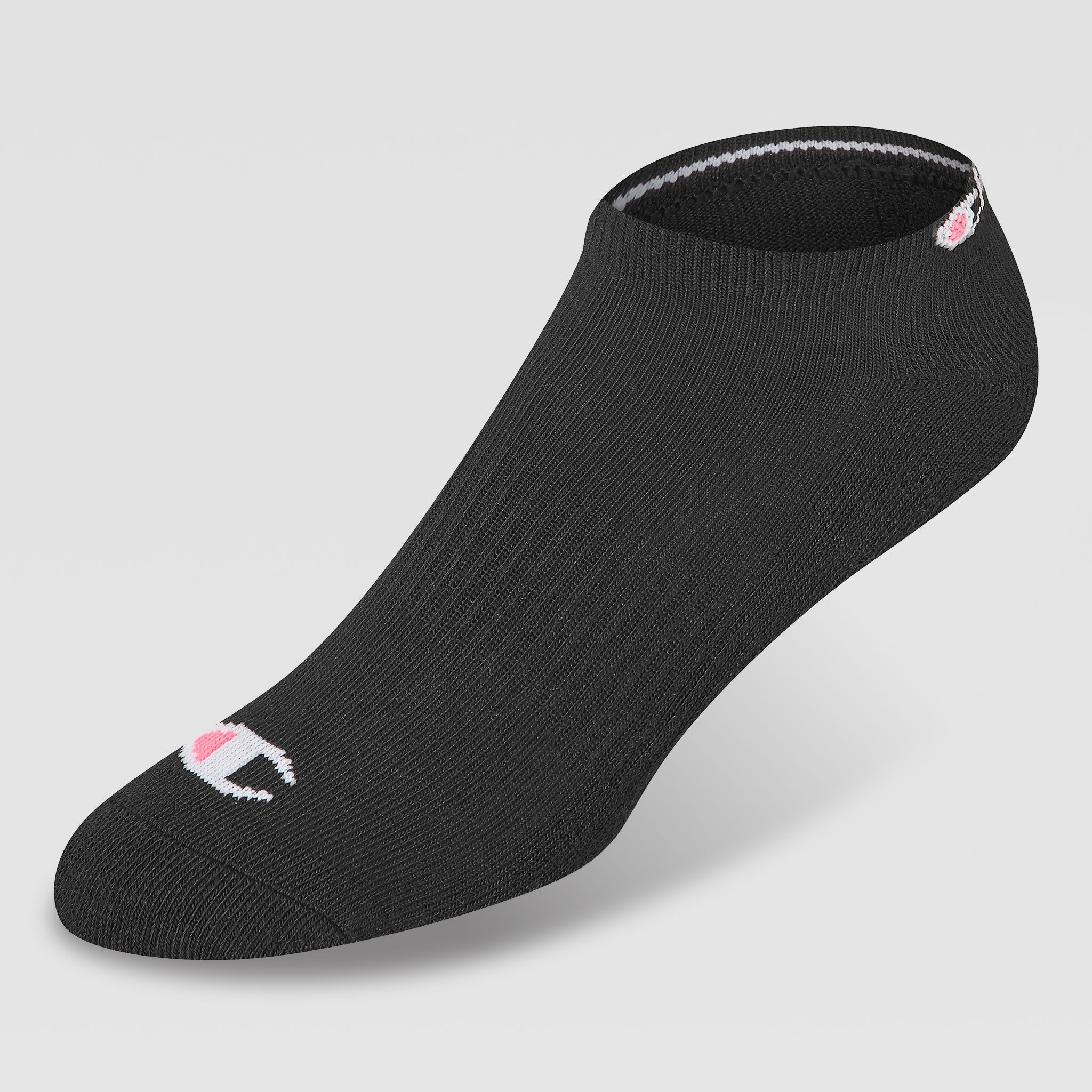 Champion 6Pk Women's Cushion Low Cut - Black Toe Logo