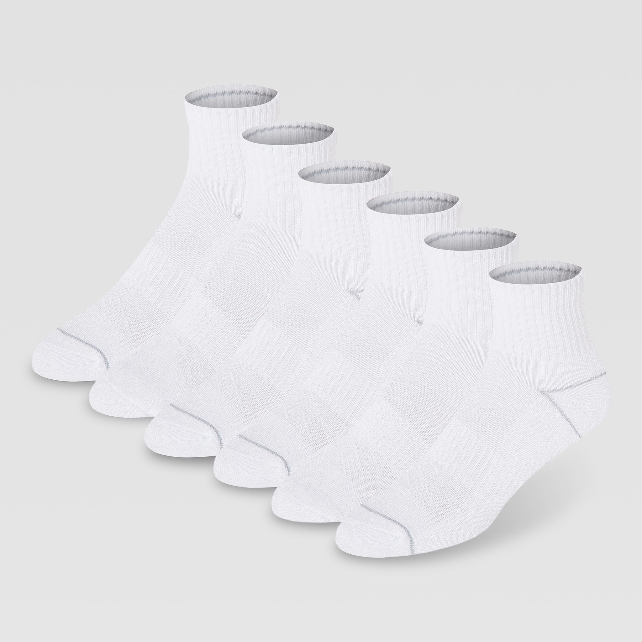 Champion 6Pk Women's Cushion Quarter - Bright White